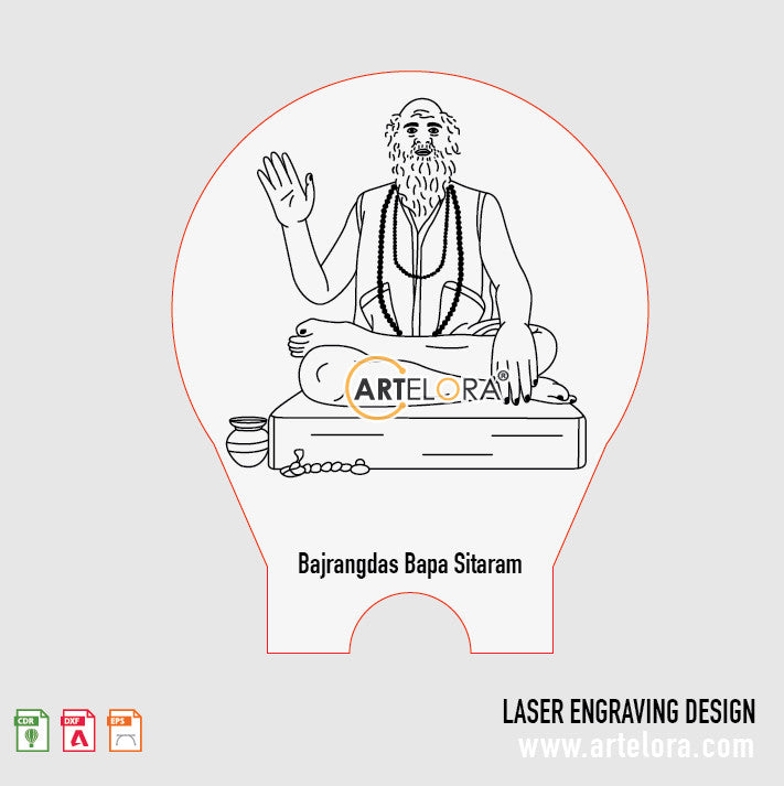 Bajrangdas Bapa Sitaram Laser Engraving