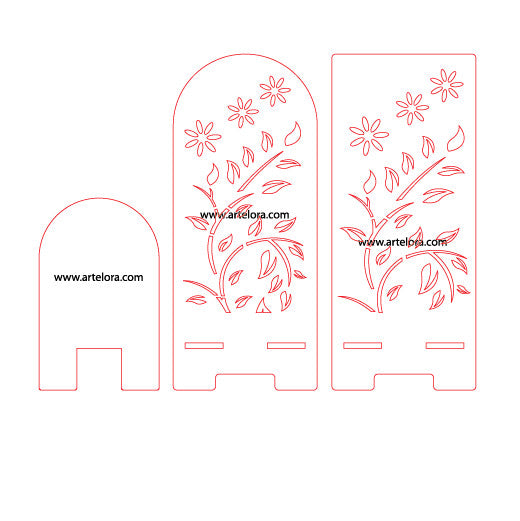 3D Model Laser Cutting Leaf Phone Stand