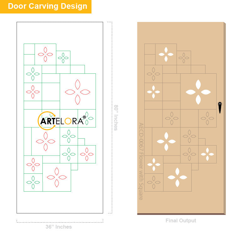 CNC Router Flower with Square Carving Design
