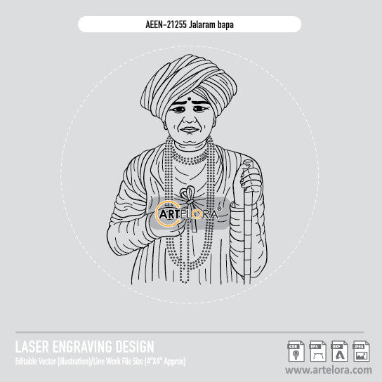Jalaram bapa Laser Engraving Design