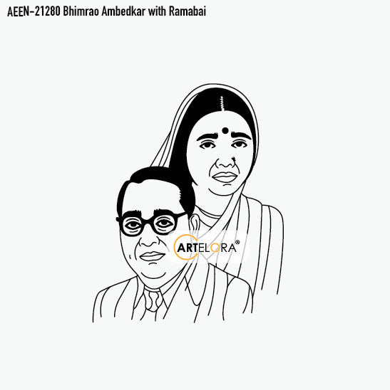Bhimrao Ambedkar with Ramabai Laser Engraving Design