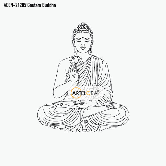 Laser Engraving Design Gautam Buddha