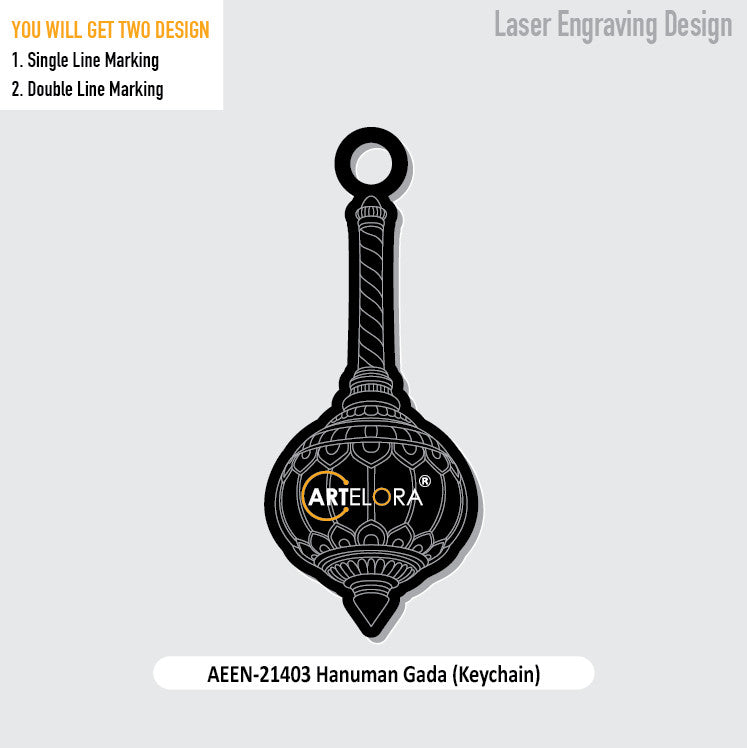 Hanuman Gada (Keychain) Laser Engraving Design