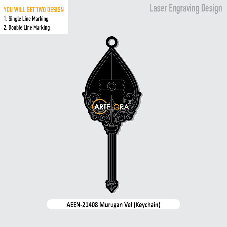 Murugan Vel (Keychain) Laser Engraving Design