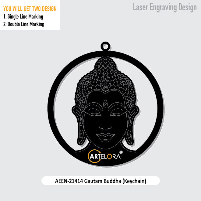 Gautam Buddha (Keychain) Laser Engraving Design