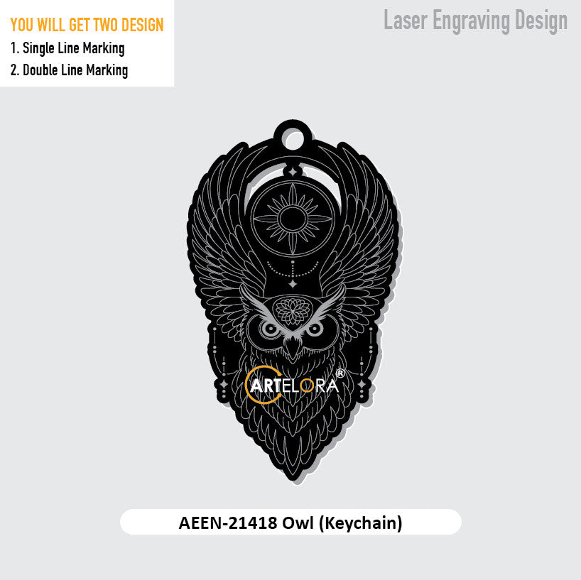 Owl (Keychain) Laser Engraving Design
