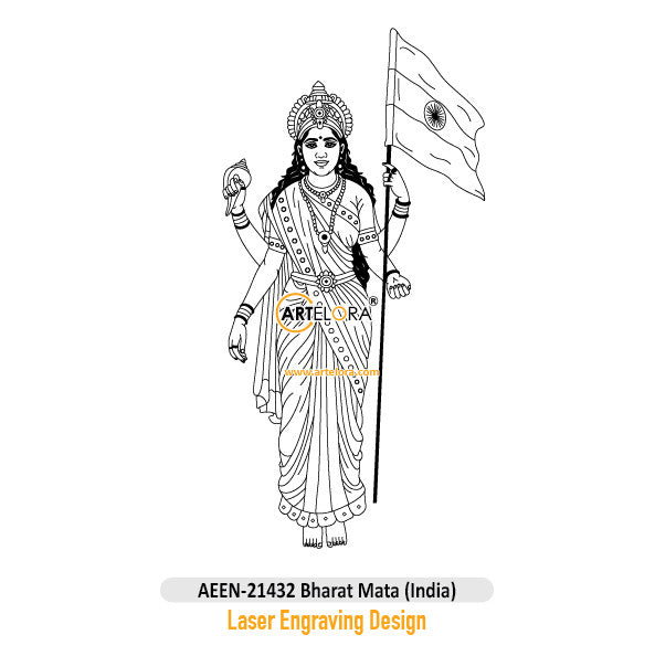 Bharat Mata (India) Laser Engraving Design