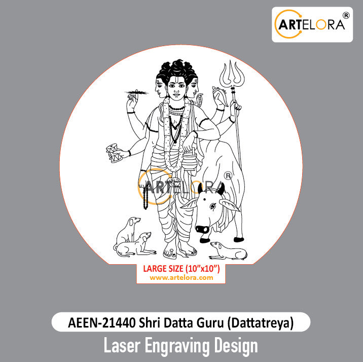Laser Engraving Design Shri Datta Guru (Dattatreya)