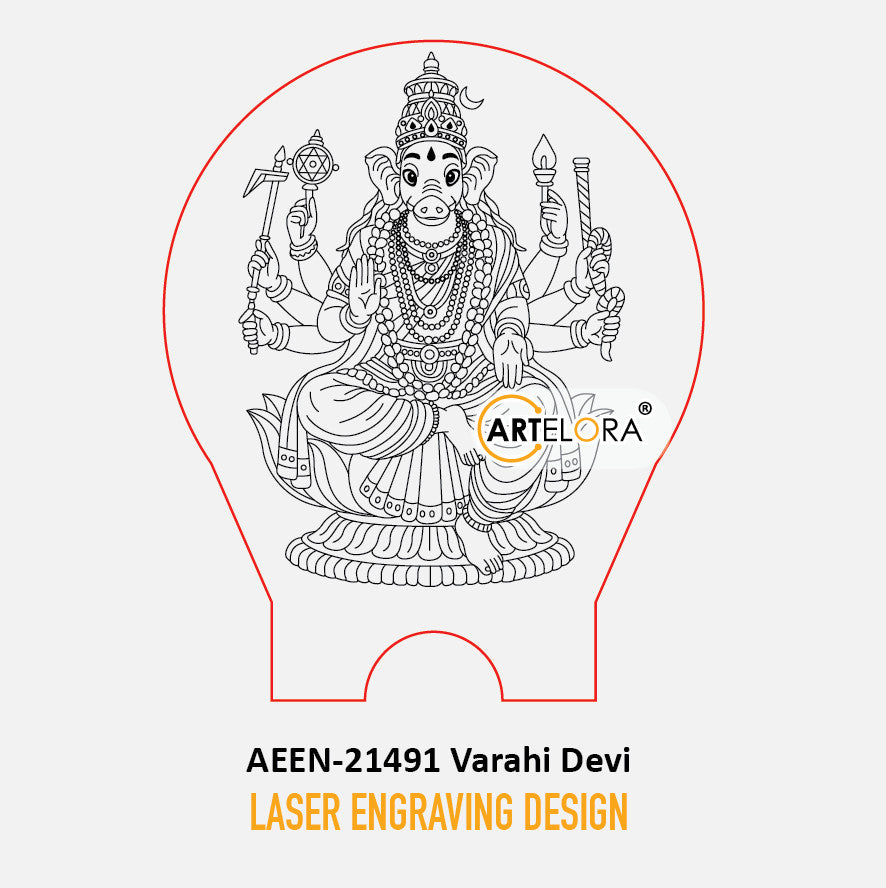 Laser Engraving Design Shri Varahi Devi