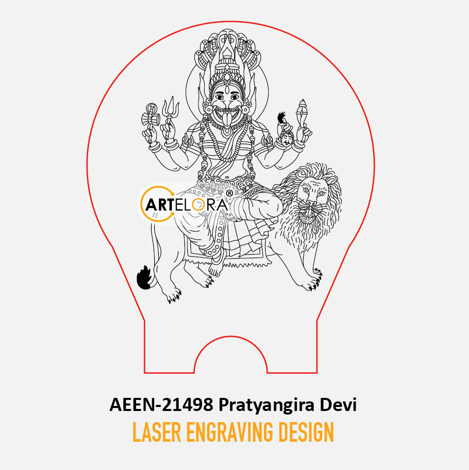 Laser Engraving Design Shri Pratyangira Devi