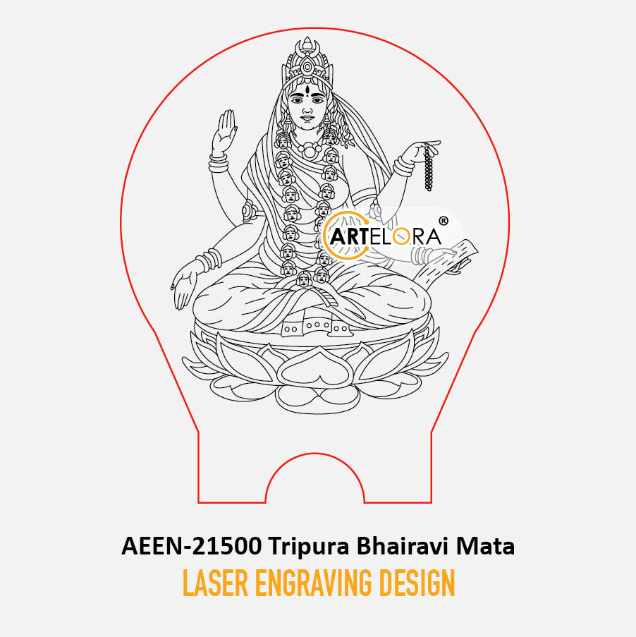 Laser Engraving Design Shri Tripura Bhairavi Mata