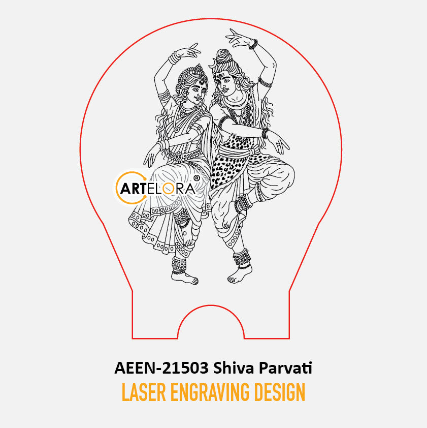 Laser Engraving Design Shiva Parvati