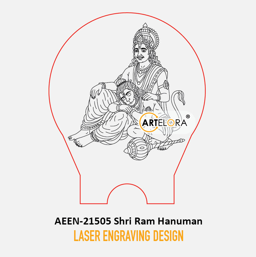 Laser Engraving Design Shri Ram Hanuman