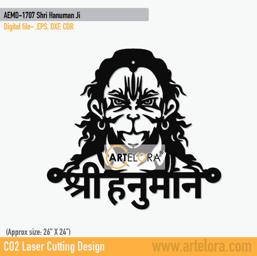 2D Modern Art Shri Hanuman Ji