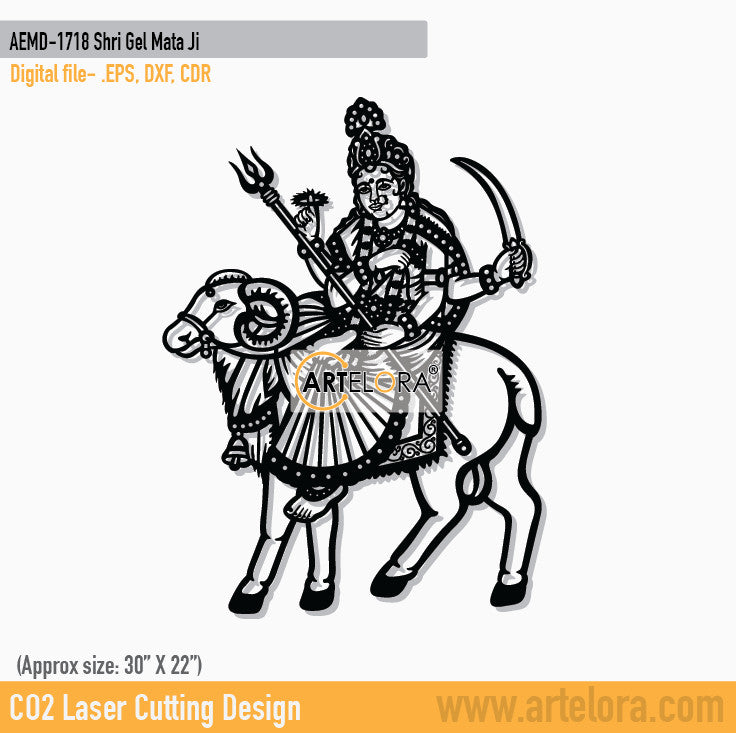 2D Modern Art Shri Gel Mata Ji