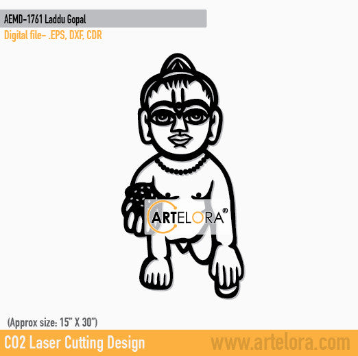 2D Modern Art Laddu Gopal