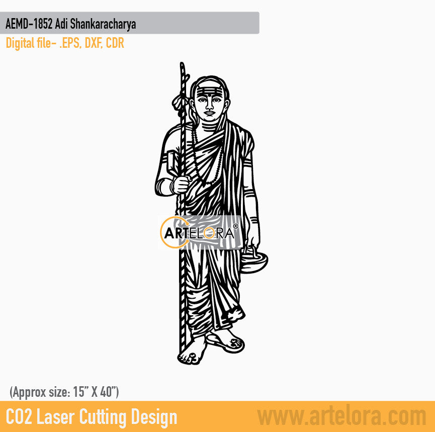 2D Modern Art Adi Shankaracharya