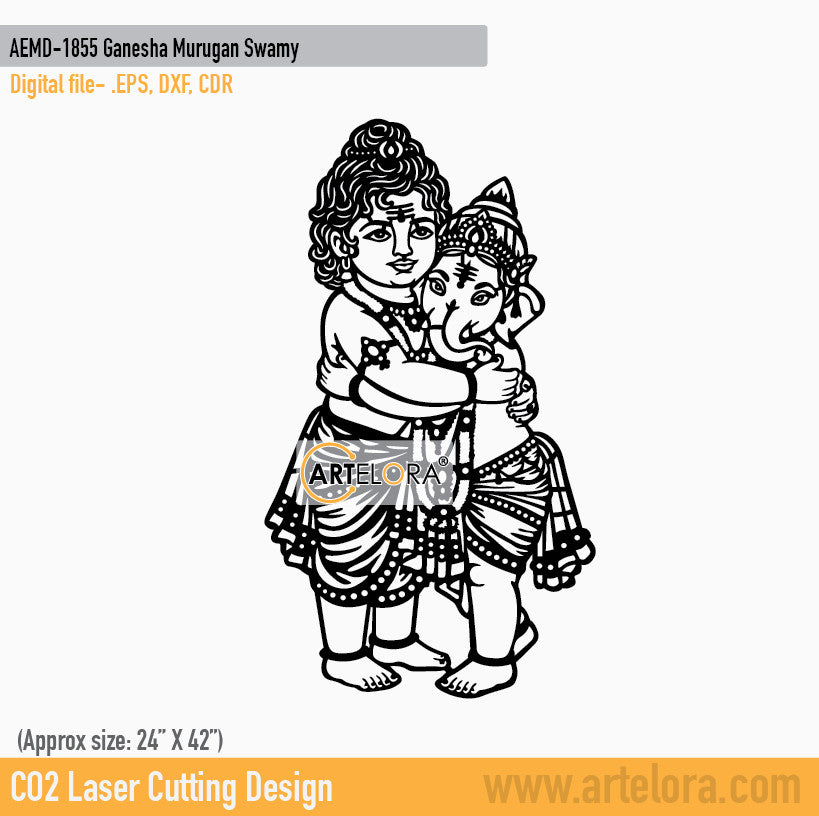 2D Modern Art Shri Ganesha Murugan Swamy