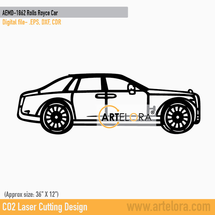 2D Modern Art Rolls Royce Car