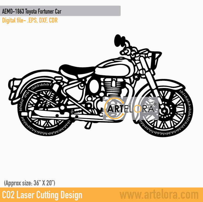 2D Modern Art Royal Enfield Bullet