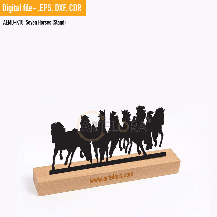 2D Modern Art Seven Horses (Stand)
