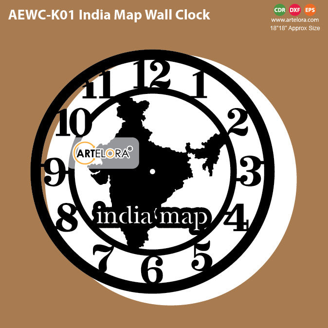 Wall Clock India Map
