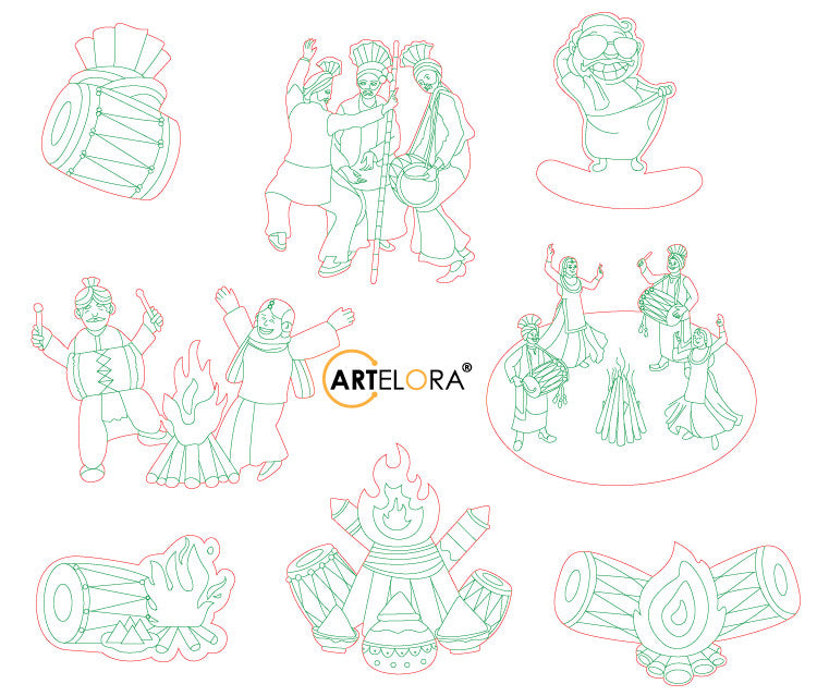 SKU-MB0211 Lohri Festival (Pre Marked Base Design)
