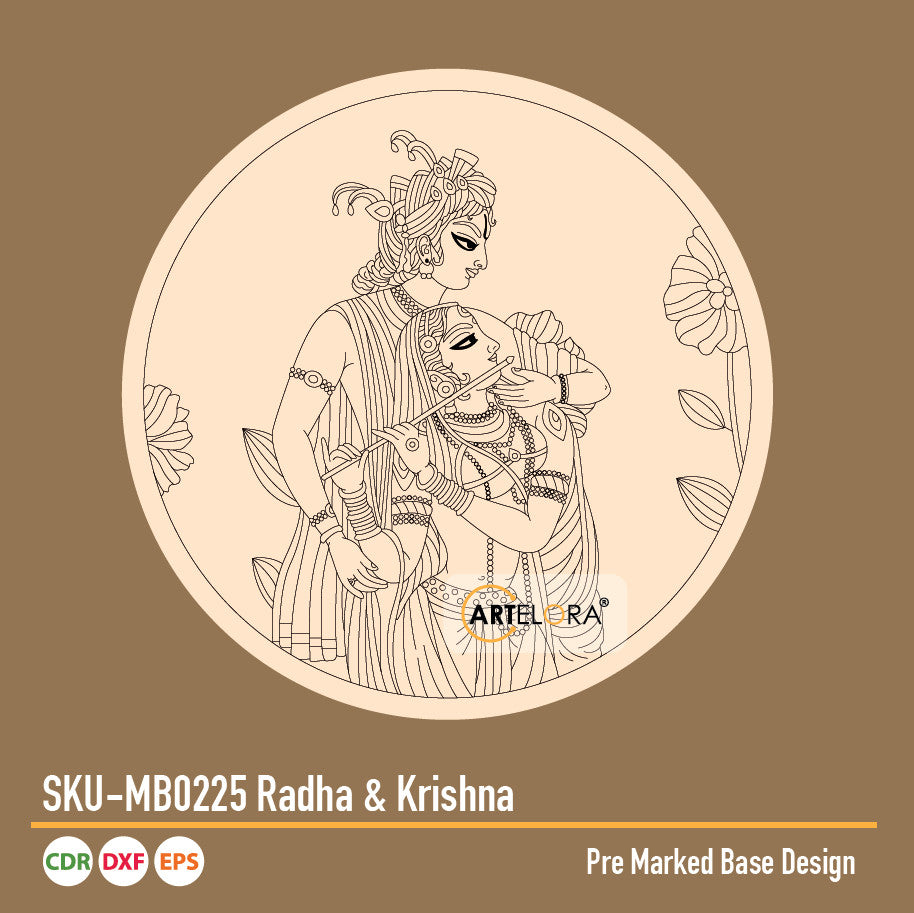 Pre Marked Base Design Pichwai Radha & Krishna