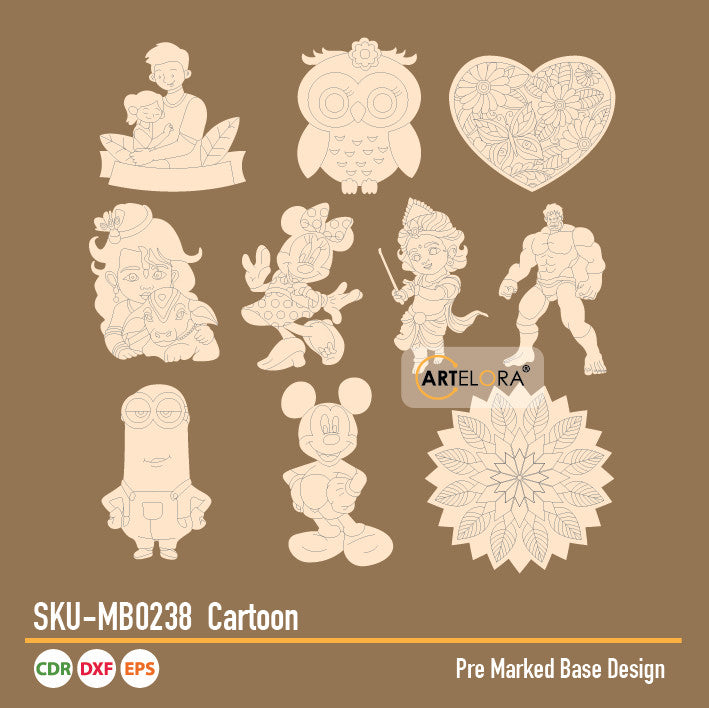Pre Marked Base Design Pichwai Cartoon