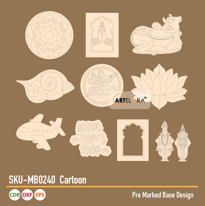 Pre Marked Base Design Pichwai Cartoon