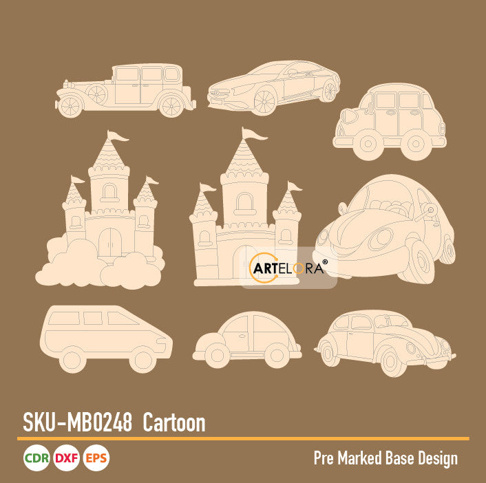 Pre Marked Base Design Cartoon Car