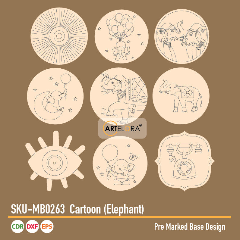 Pre Marked Base Design Cartoon (Elephant)