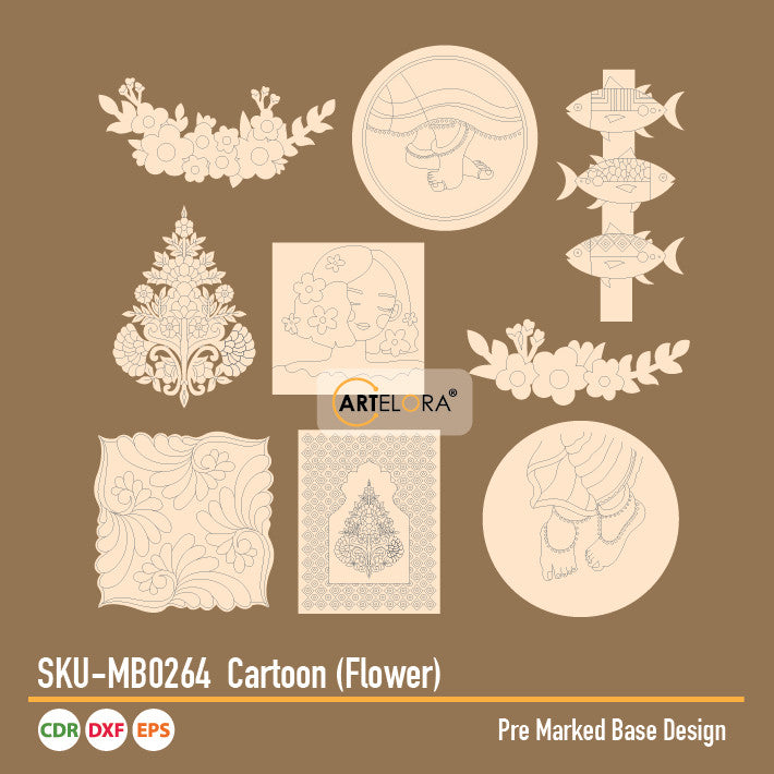 Pre Marked Base Design Cartoon (Flower)