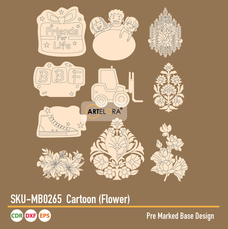 Pre Marked Base Design Cartoon (Flower)