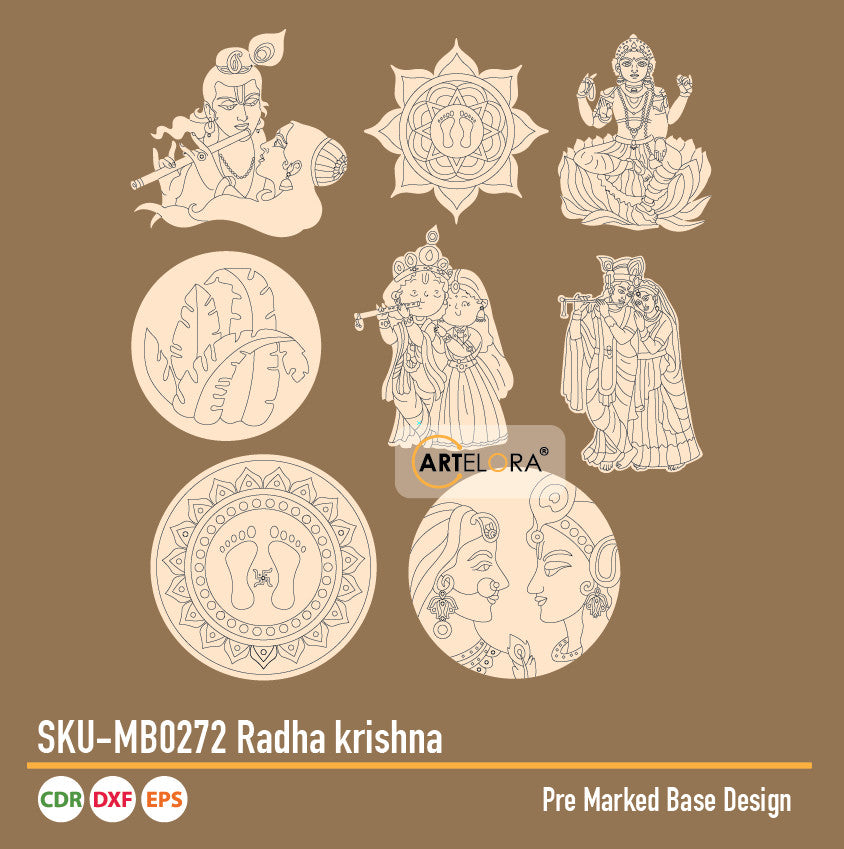 Pre Marked Base Design Radha krishna