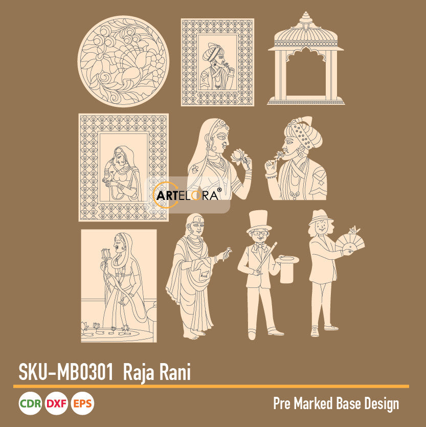 Pre Marked Base Design Raja Rani