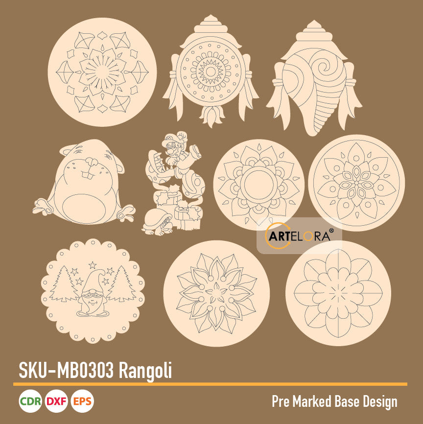 Pre Marked Base Design Rangoli