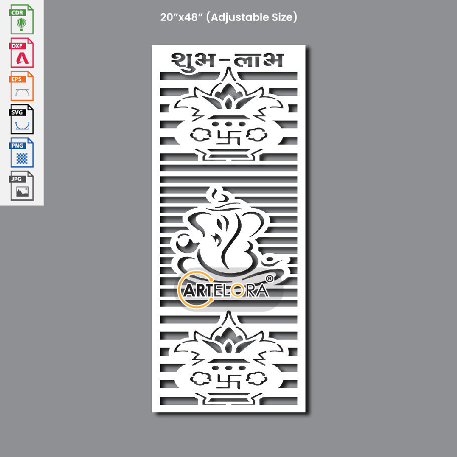 Grill Design Kalash Ganesh Laser cutting