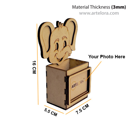 3D Model Laser Cutting elephant pen holder (animal)