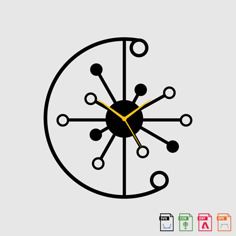 Wall Clock Half Round