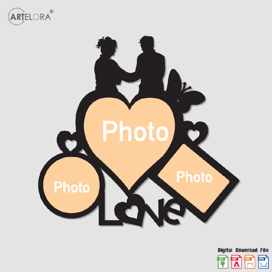 Collage Photo Frame Love