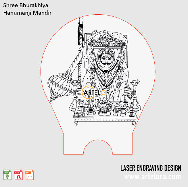 Laser Engraving Shree Bhurakhiya Hanumanji Mandir