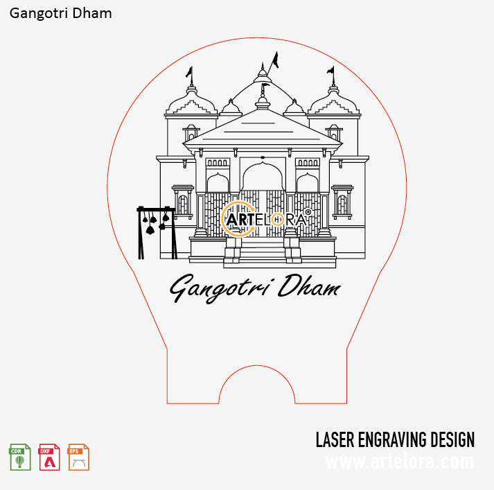 Laser Engraving Gangotri Dham
