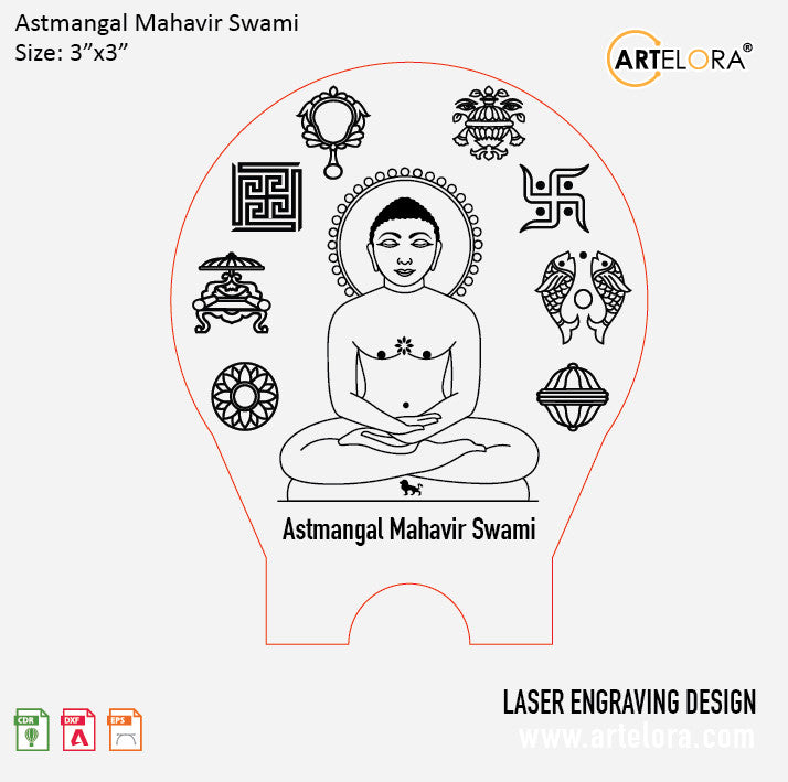 Astmangal Mahavir Swami Laser Engraving