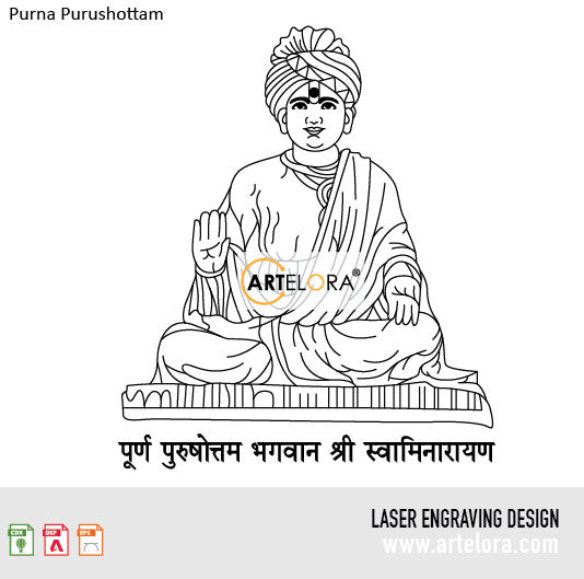 Laser Engraving Purna Purushottam Shree Swaminarayan Bhagwan