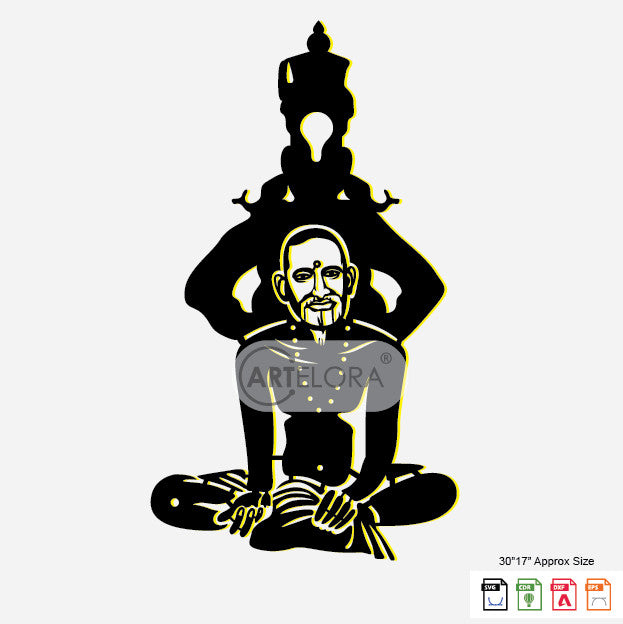 2D Modern Art Gan Gan Ganata Gole (Shri Gajanan) swami Samarth