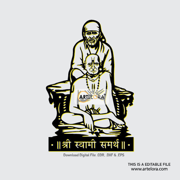 2D Modern Art Sai Baba of Shirdi (Swami Samarth)
