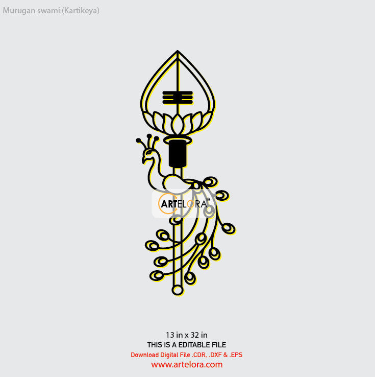 2D Modern Art Murugan swami (Kartikeya)