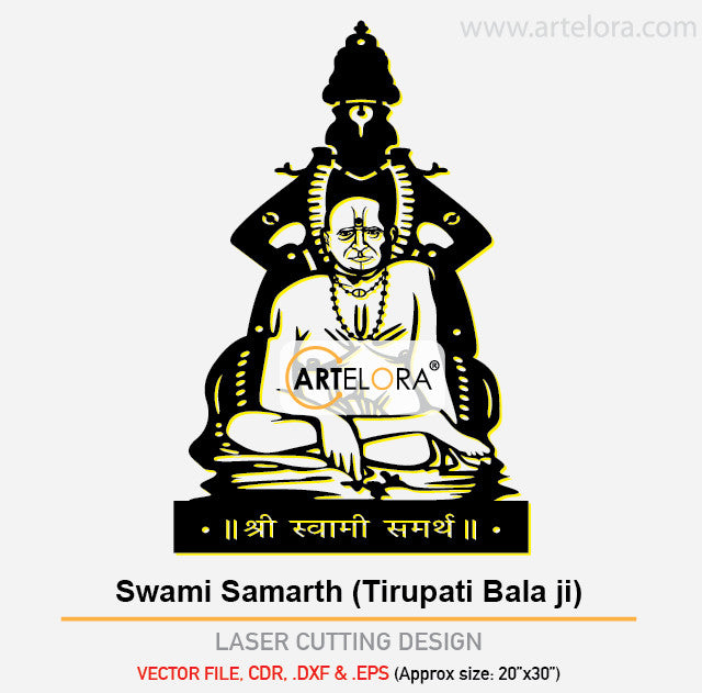 2D Modern Art Swami Samarth (Tirupati Bala ji)
