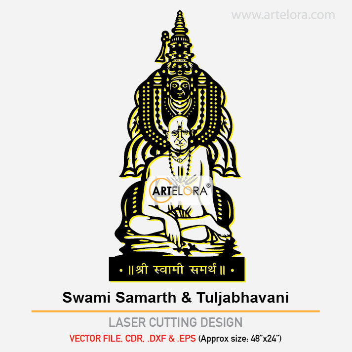 2D Modern Art Swami Samarth & Tuljabhavani